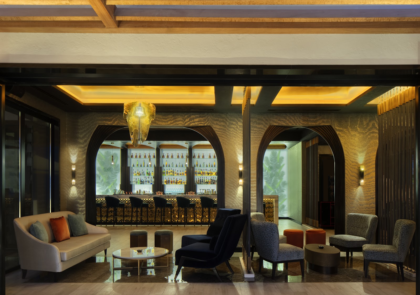 Buddha-Bar Beach Abu Dhabi bar interior