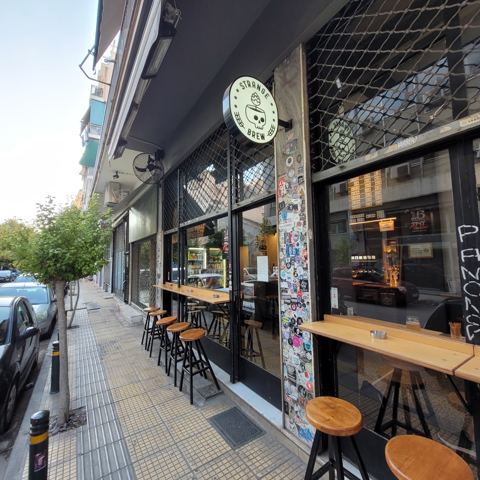 Strange Brew Taproom craft beer taps in Koukaki, Athens