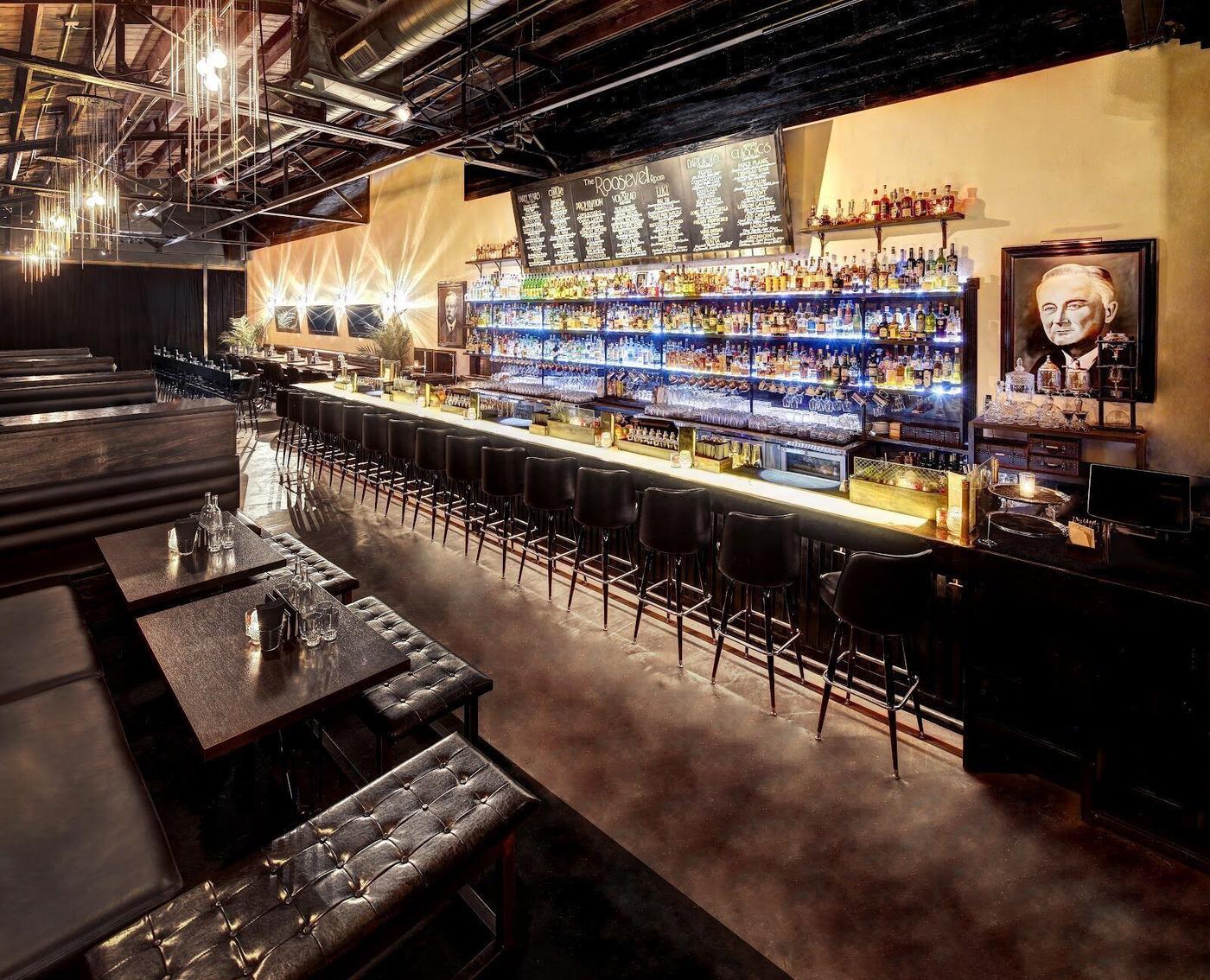 The Roosevelt Room cocktail bar interior Downtown Austin