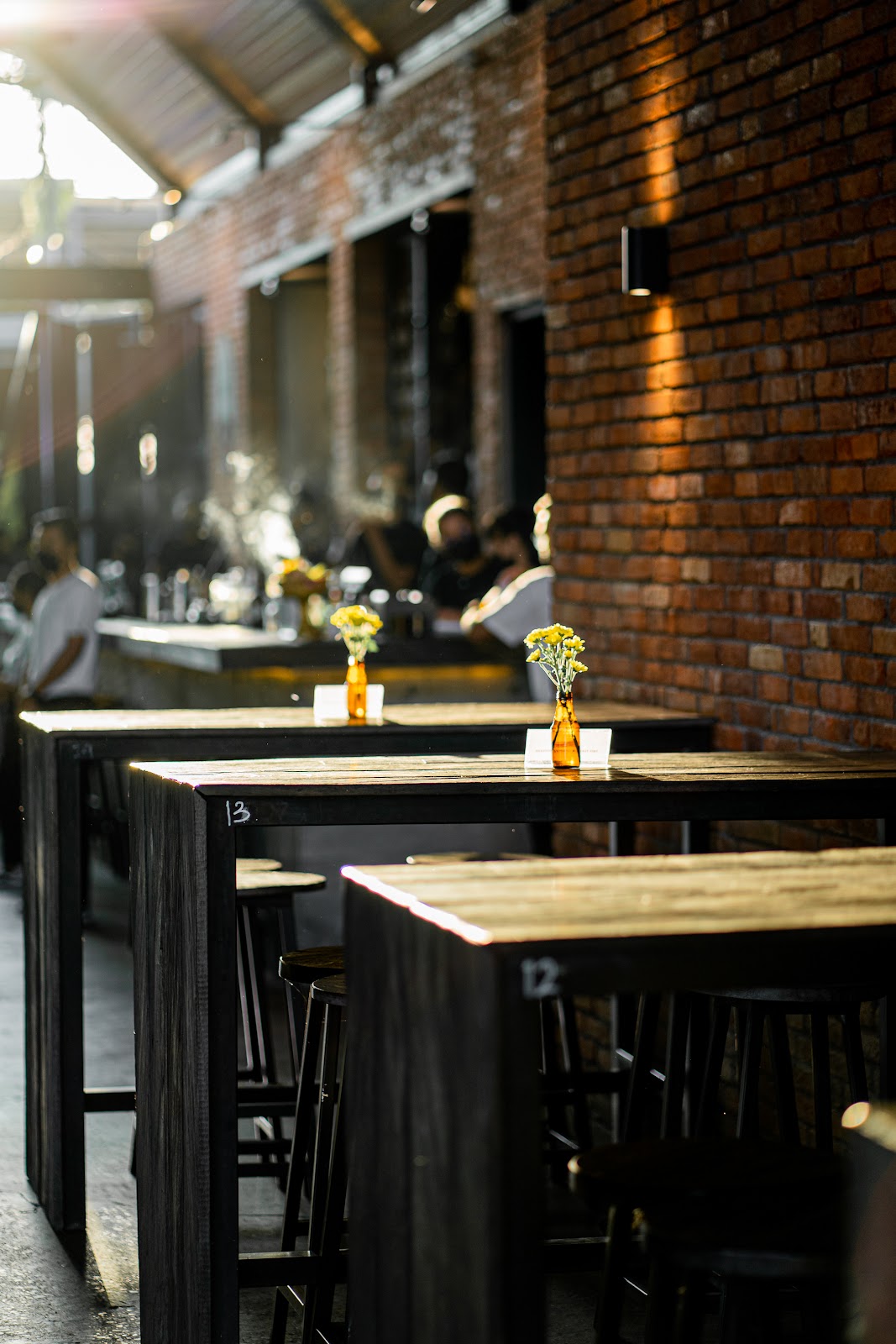 Craft beer flight on a brewery bar in Canggu, Bali