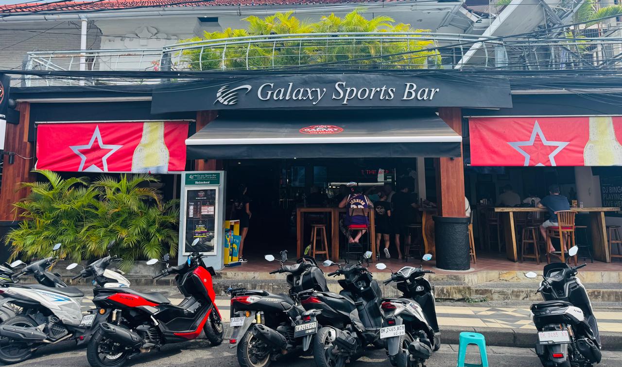 Galaxy Sports Bar interior on Dhyana Pura, Seminyak Bali