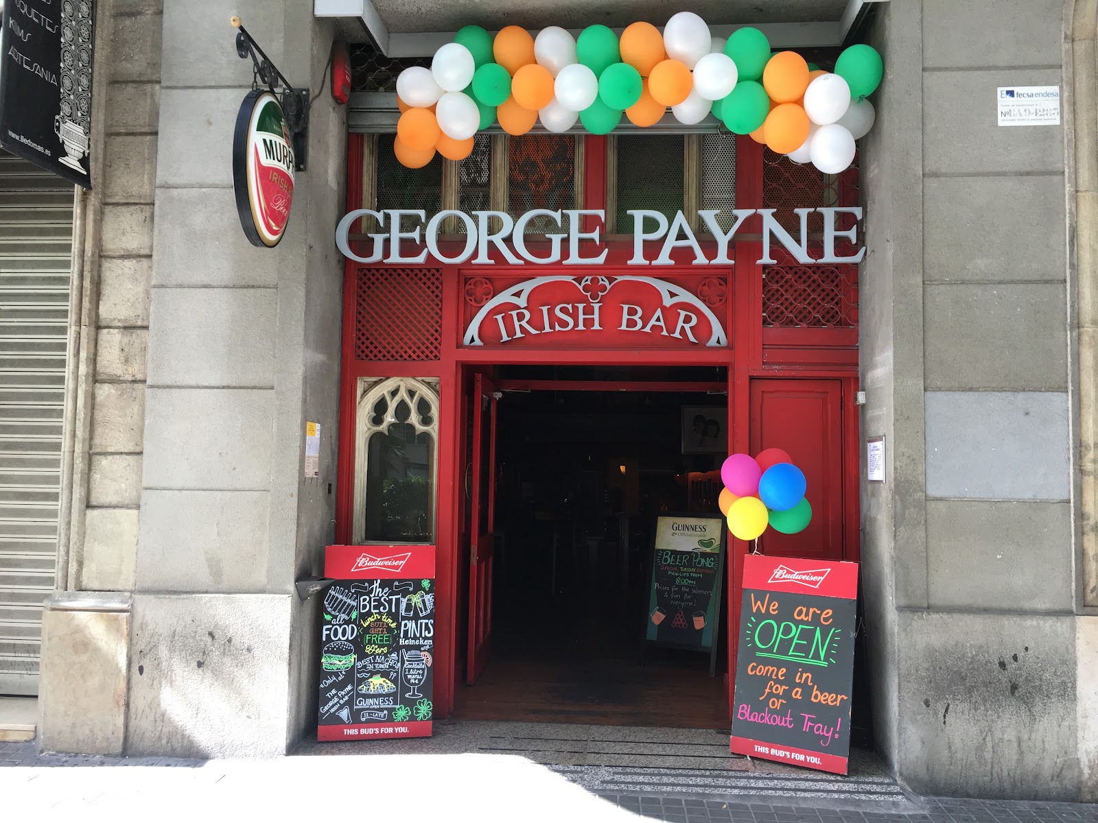 The George Payne Irish sports bar near Urquinaona, Barcelona