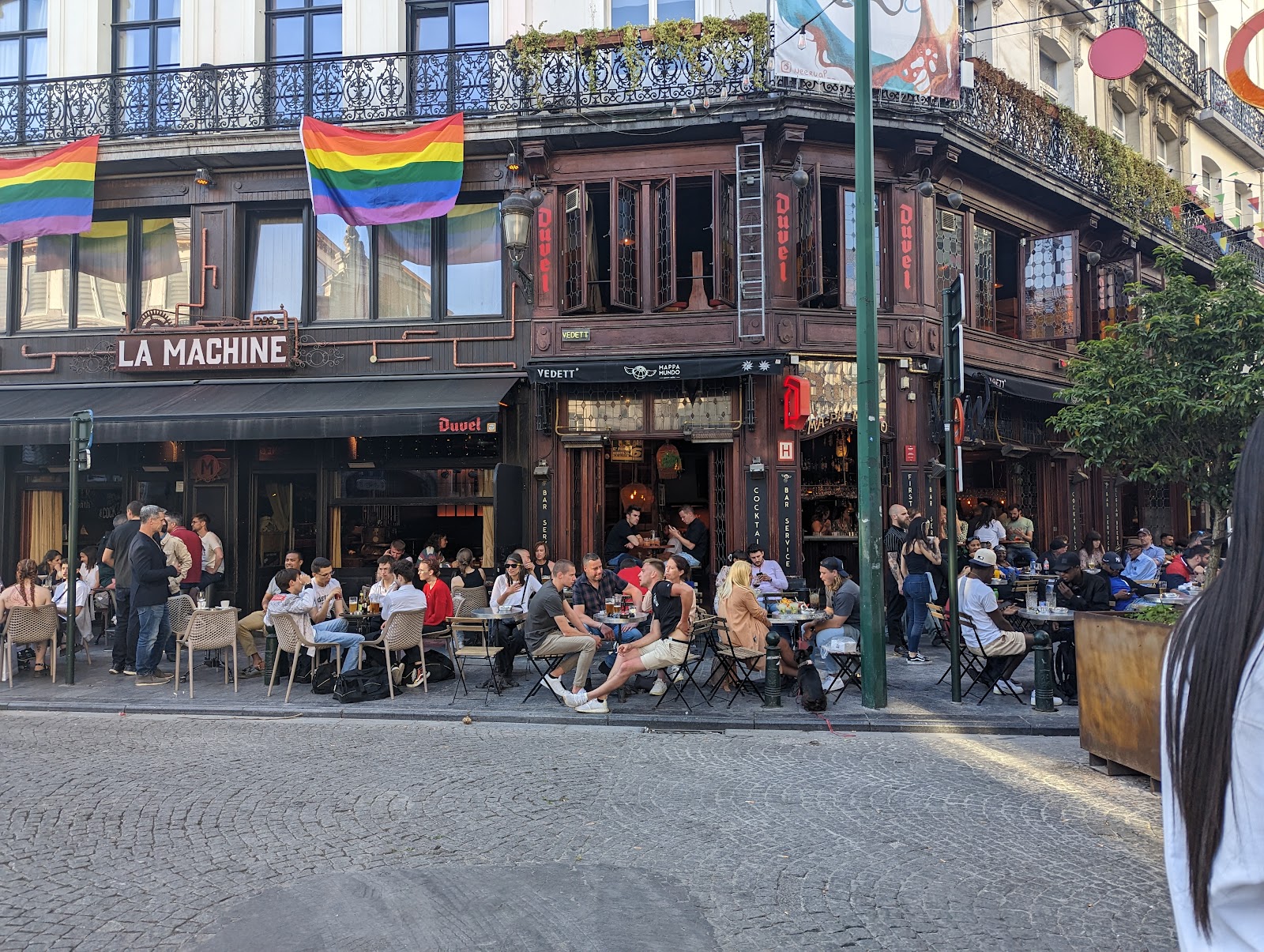 Zebra cafe bar Brussels Saint-Gery square terrace with Belgian beers