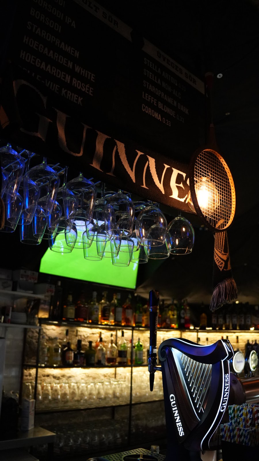SCORE Sport Bar basement interior with screens, Dob utca, Budapest