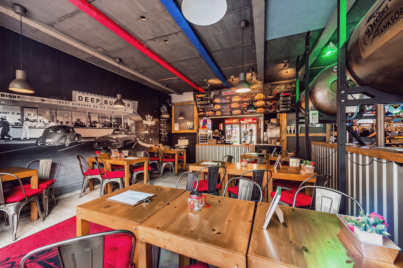 Stifler Sports Bar screens and booths on Erzsebet korut, Budapest