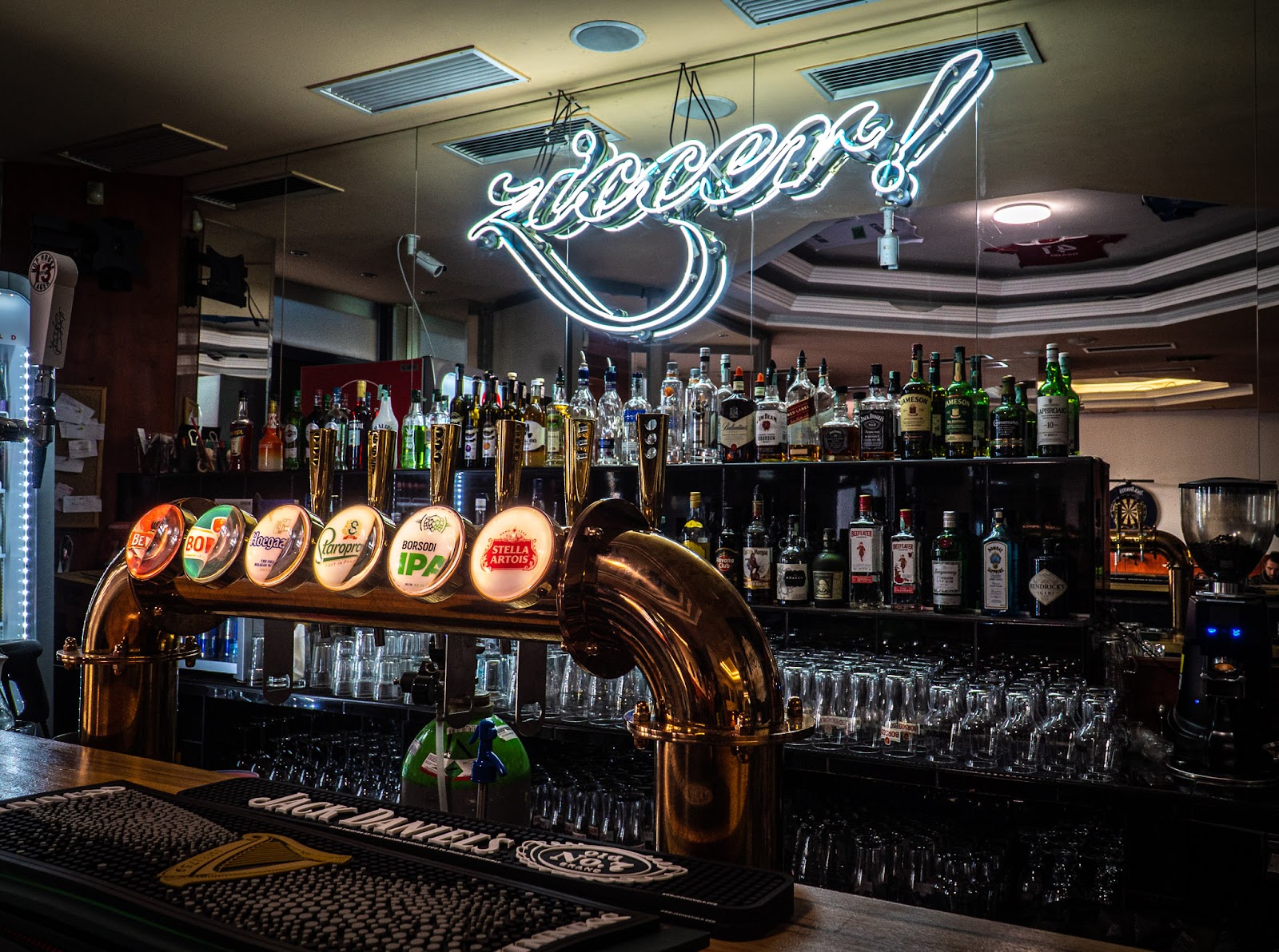 Ziccer sports pub interior with match photographs, O utca, Budapest