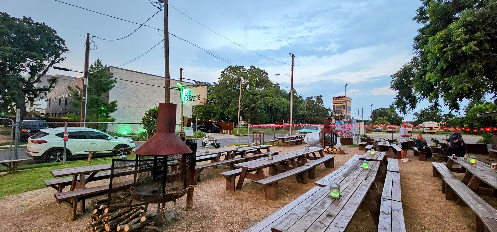Lee Harvey's dive bar patio in the Cedars neighbourhood of Dallas