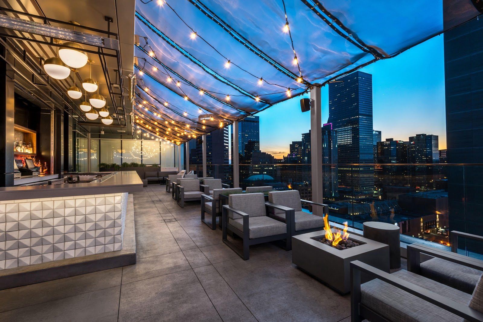 54thirty Rooftop Denver bar interior