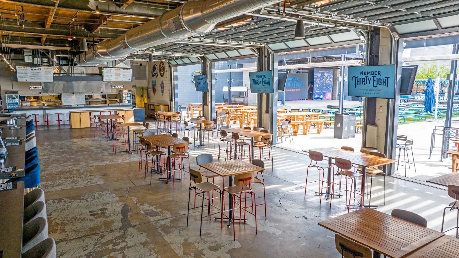 Number Thirty Eight RiNo beer hall taps and open social space Denver
