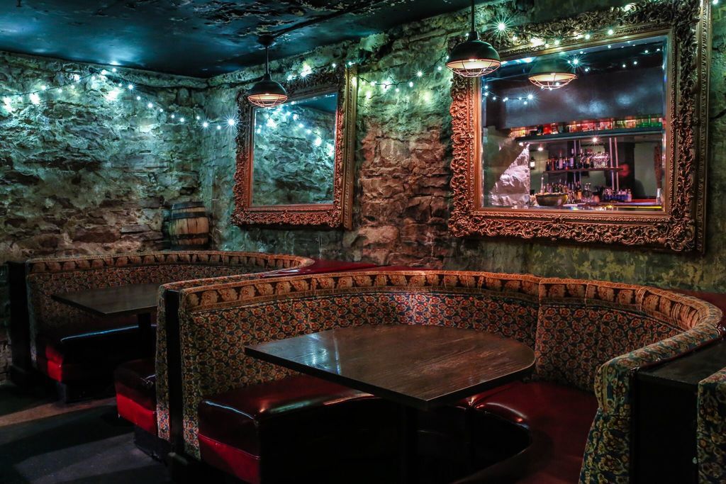 The Green Russell speakeasy cocktail bar interior, Larimer Square Denver
