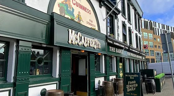 Canalside Dublin pub interior at The Barge on Charlemont Street