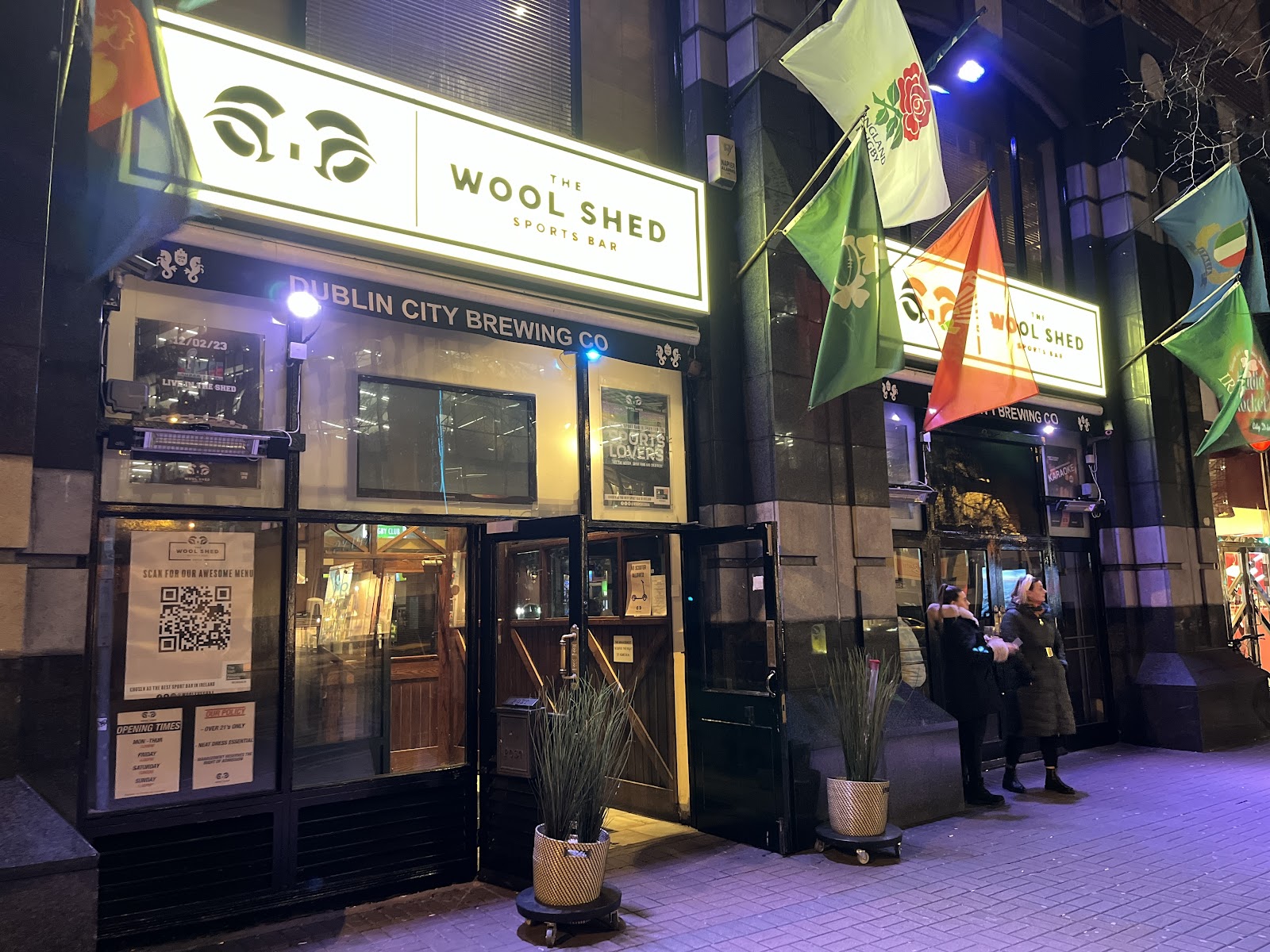 Sports bar with big screens at Woolshed Baa and Grill on Parnell Street, Dublin
