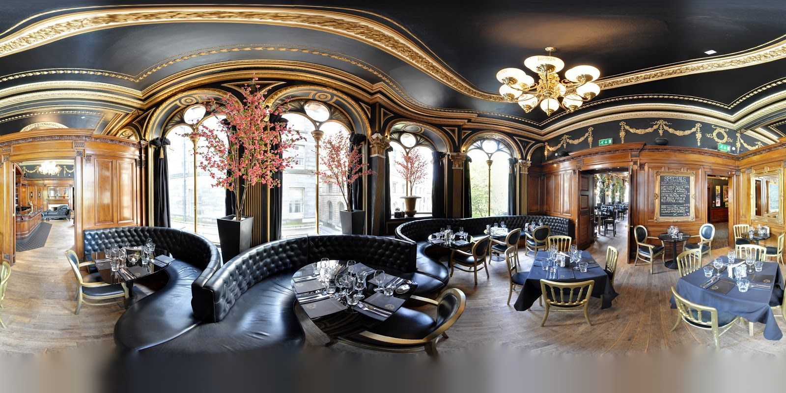 The Voodoo Rooms Edinburgh jazz bar candlelit interior with Art Nouveau detail