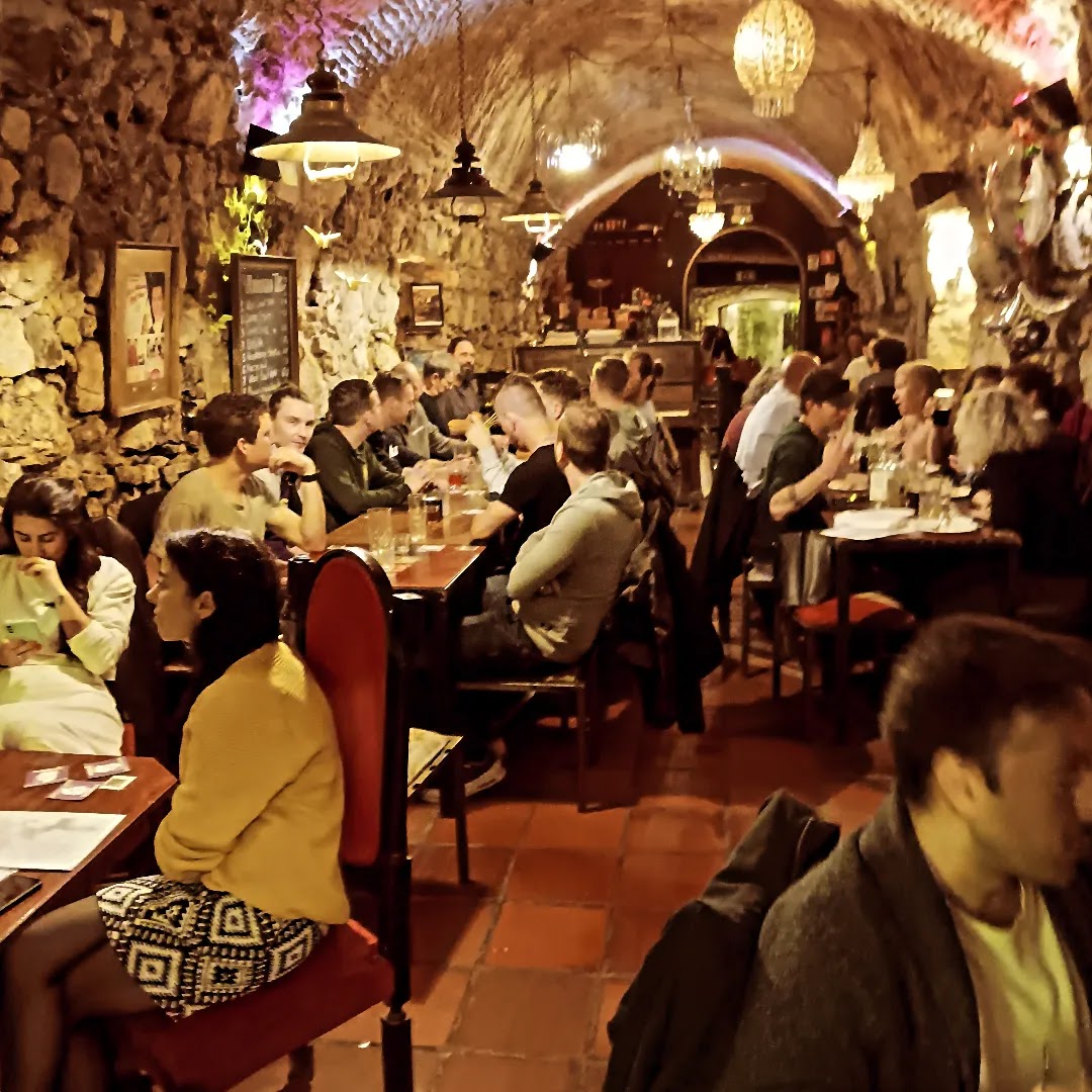 Quimera Brewpub craft beer taps in the Alcântara tunnel, Lisbon