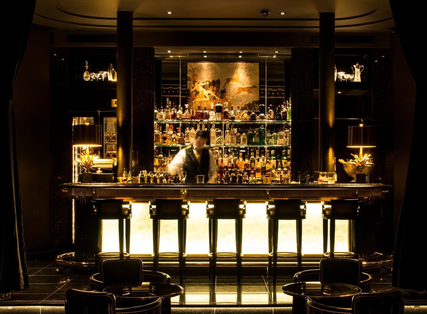 The Beaufort Bar at The Savoy — black and gold art deco cocktail room, London