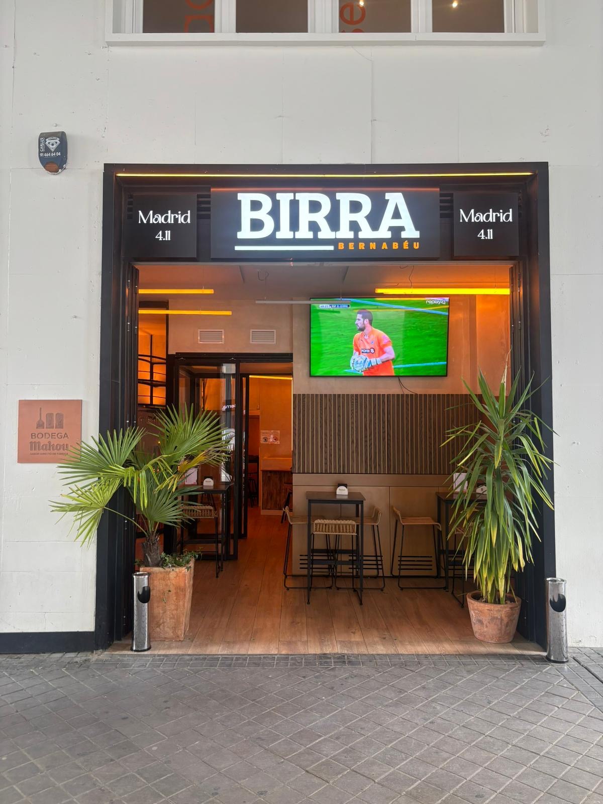 Birra Bernabéu bar opposite the Santiago Bernabéu stadium, Madrid