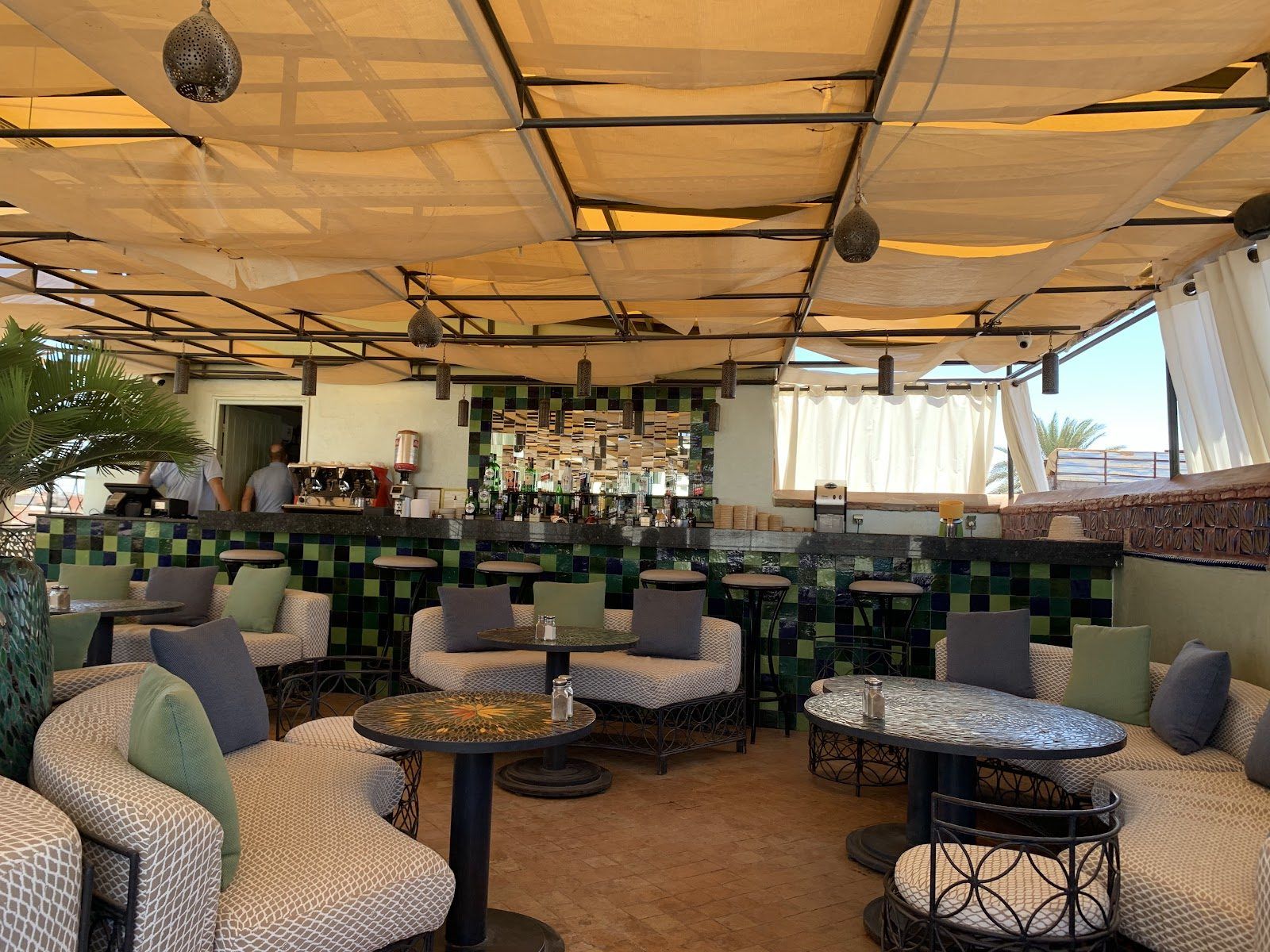 Cafe Arabe Rooftop Marrakech bar interior