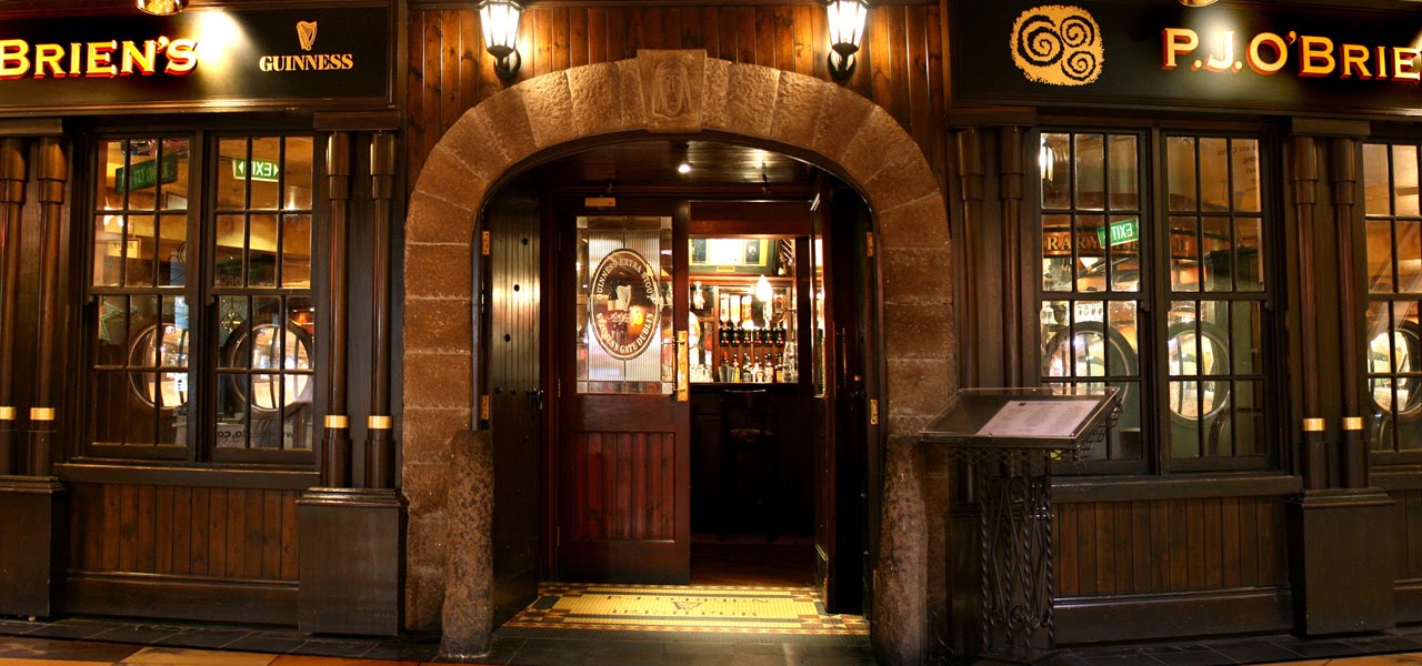 P.J. O'Brien's Irish pub interior on Southgate, Southbank Melbourne