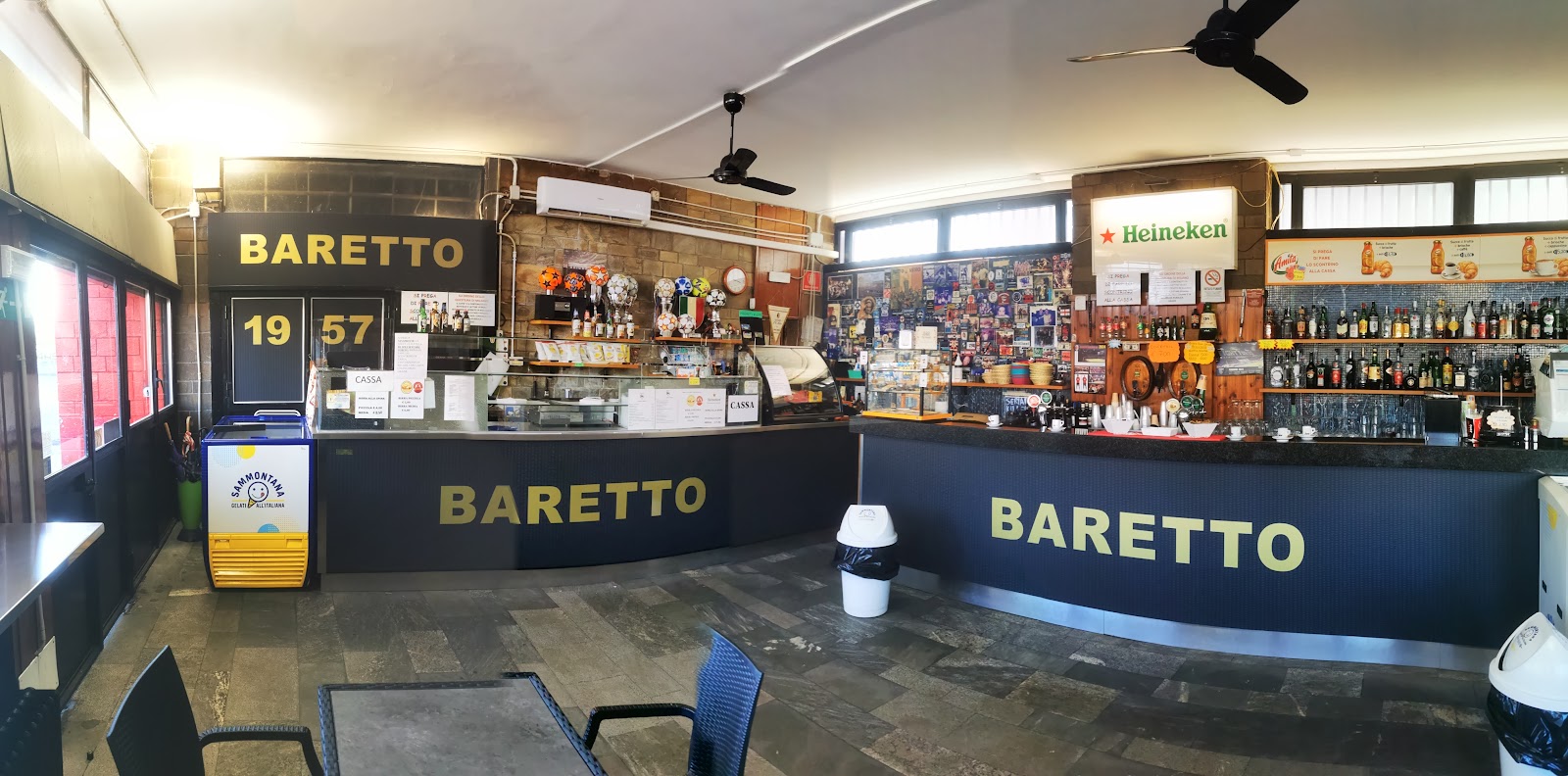 Historic matchday bar counter near San Siro, Milan