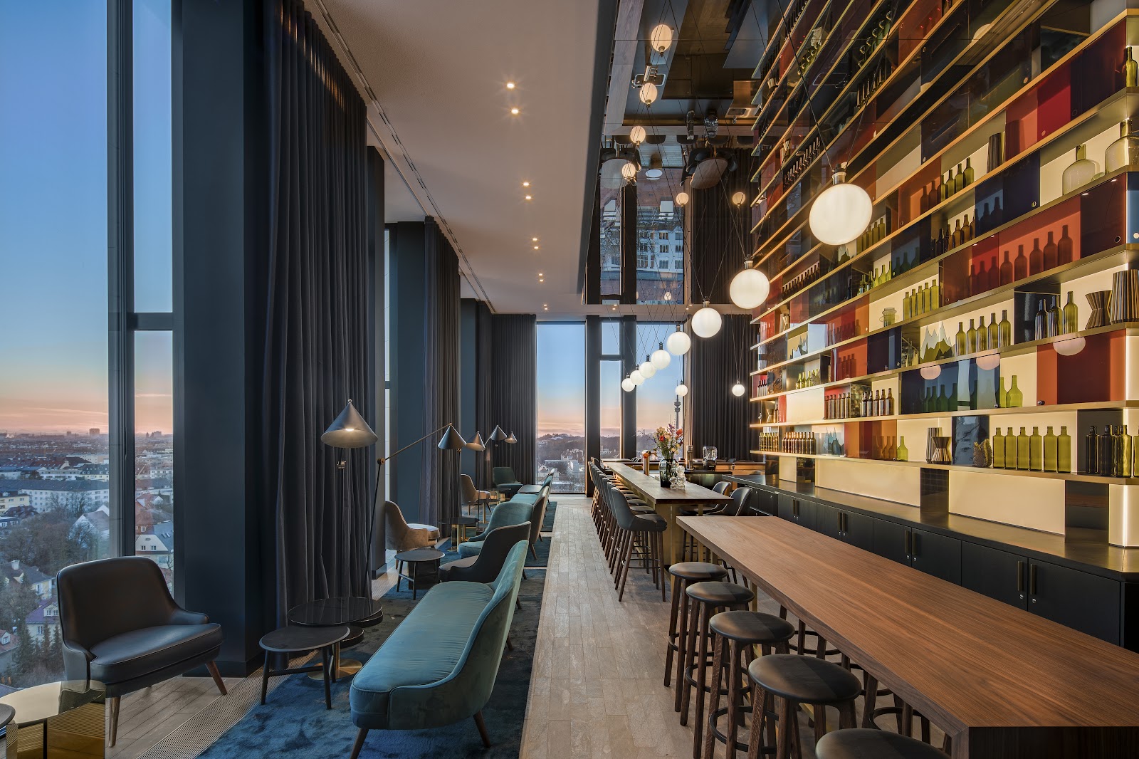 M'Uniqo rooftop bar terrace, Schwabing Munich