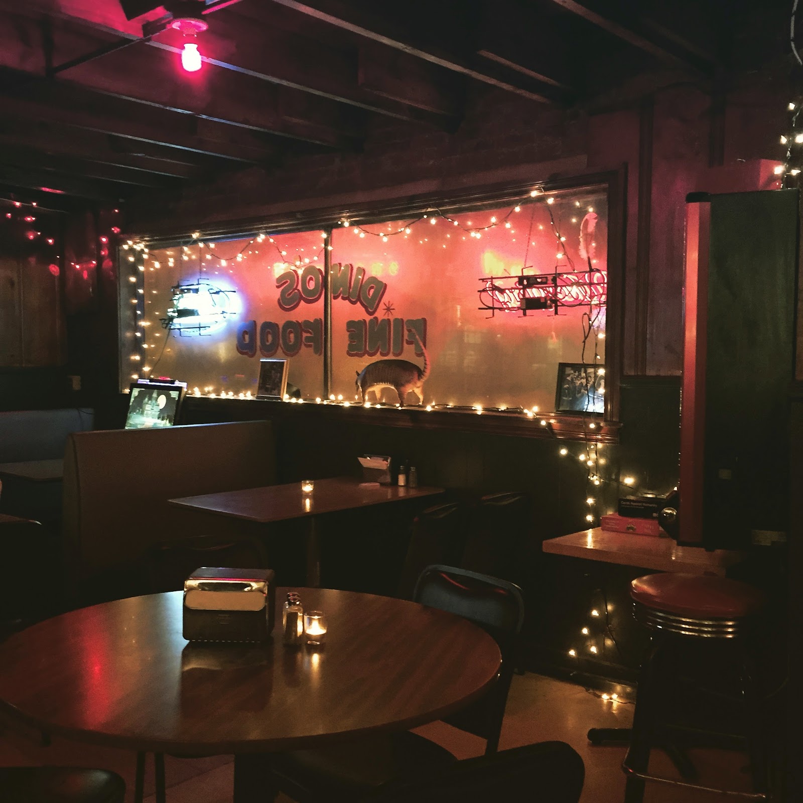 Late-night dive bar counter and grill at Dino's on Gallatin Avenue, East Nashville