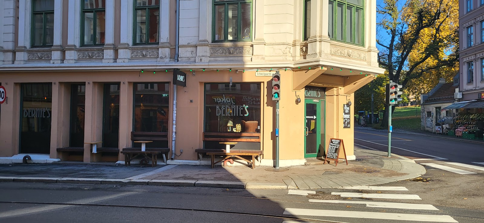 Bernie's neighbourhood sports bar interior in Oslo old town