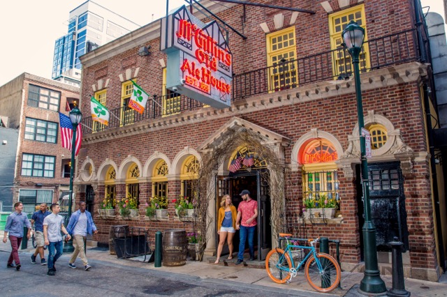 Historic tavern interior at McGillin's Olde Ale House in Center City Philadelphia