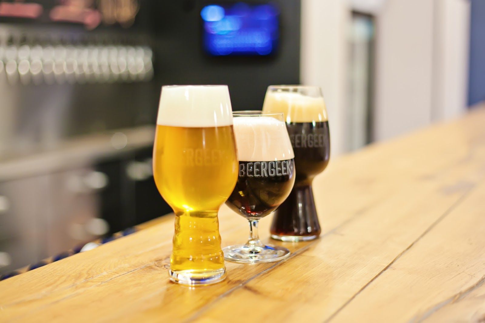 Craft beer taps at Beer Geek Prague Vinohrady