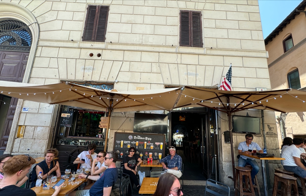 The Drunken Ship American sports bar on Campo de' Fiori, Rome