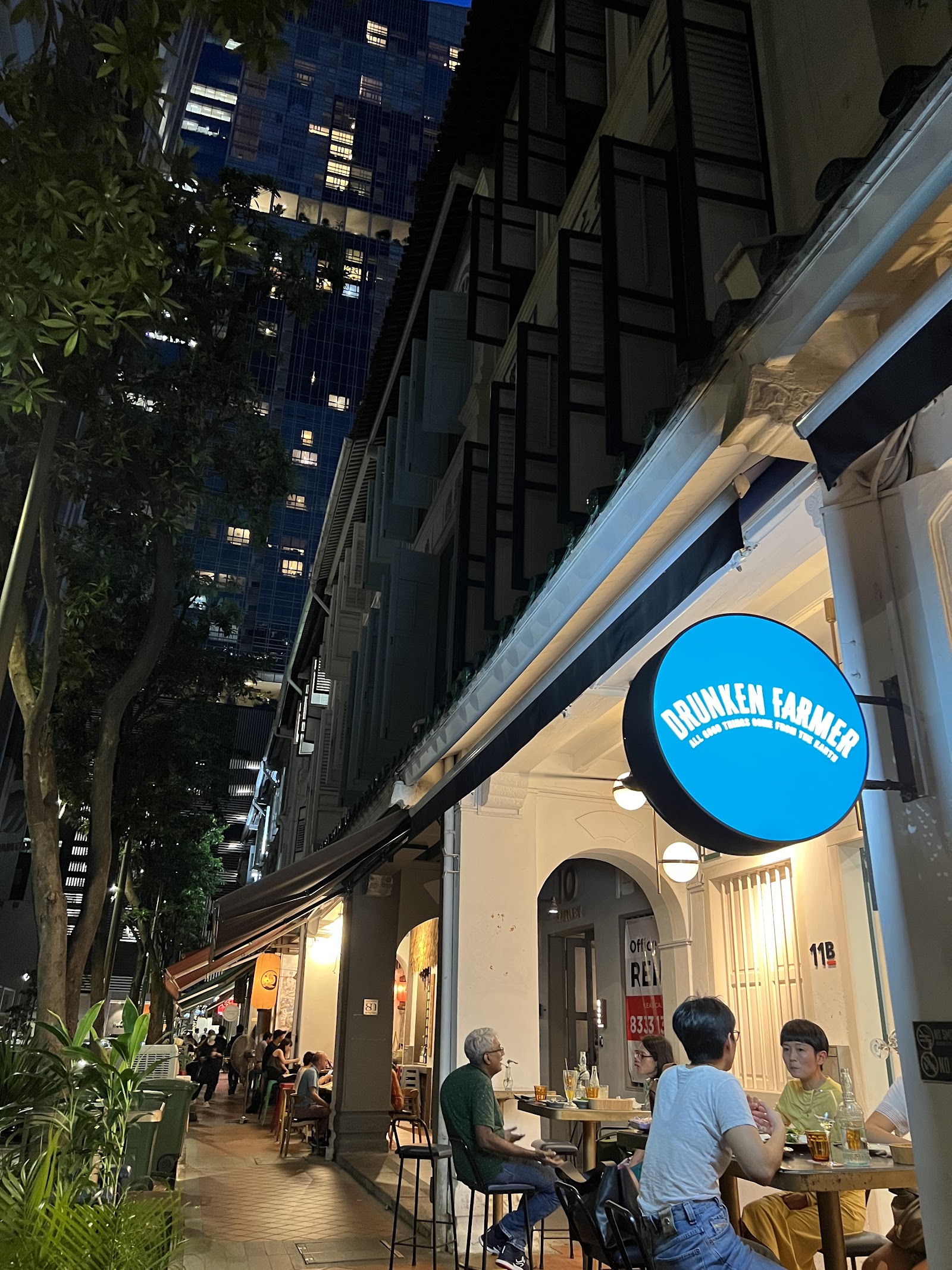 Drunken Farmer natural wine bar on Stanley Street, Singapore