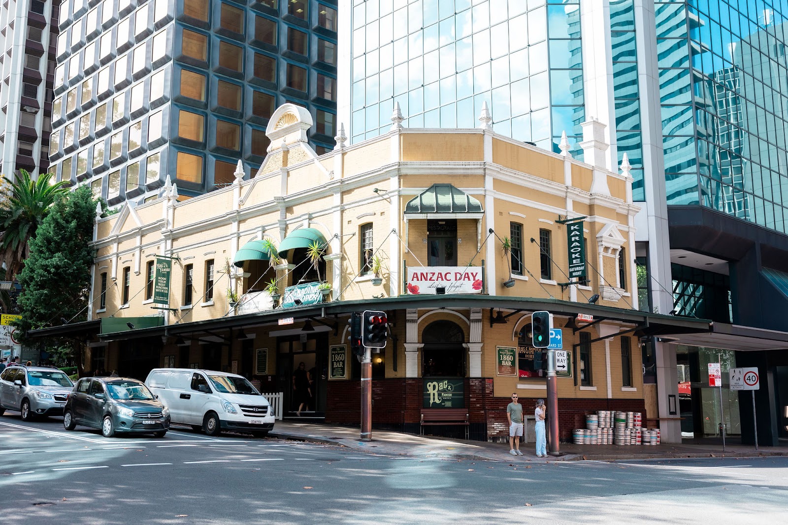 The Rag and Famish Hotel sports bar on Miller Street, North Sydney