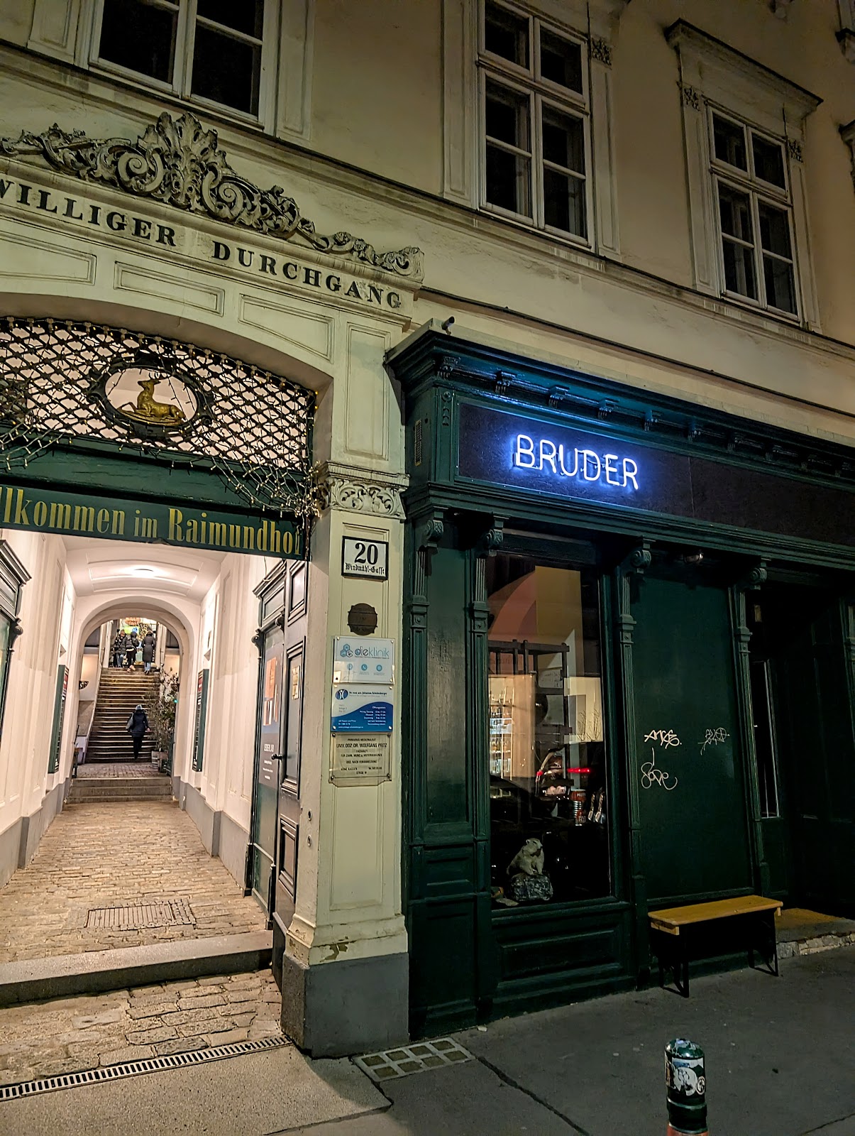 Glasses of natural wine at Bruder on Windmuhlgasse in Vienna