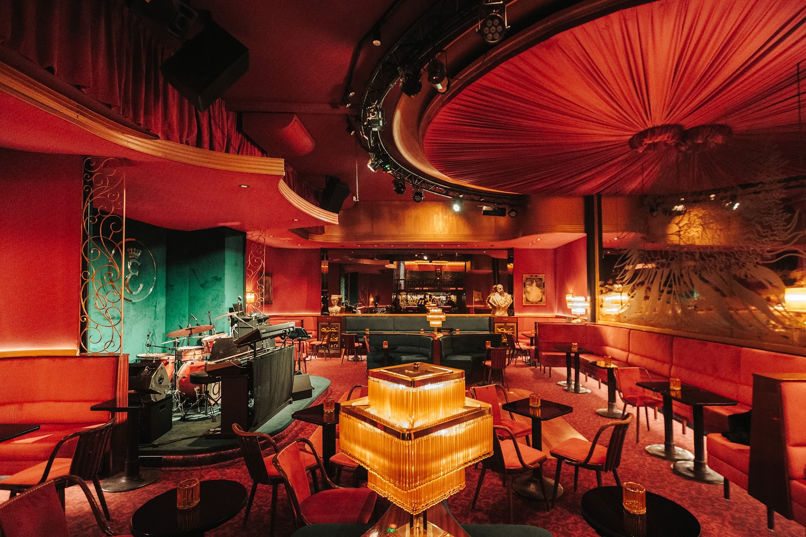 Dim, glamorous bar interior in the spirit of the historic Eden Bar on Liliengasse, Vienna