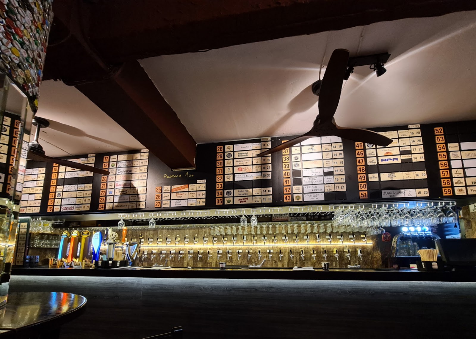 Brewski craft beer bar tap wall and Chesterfield sofas, Żurawia Śródmieście Warsaw